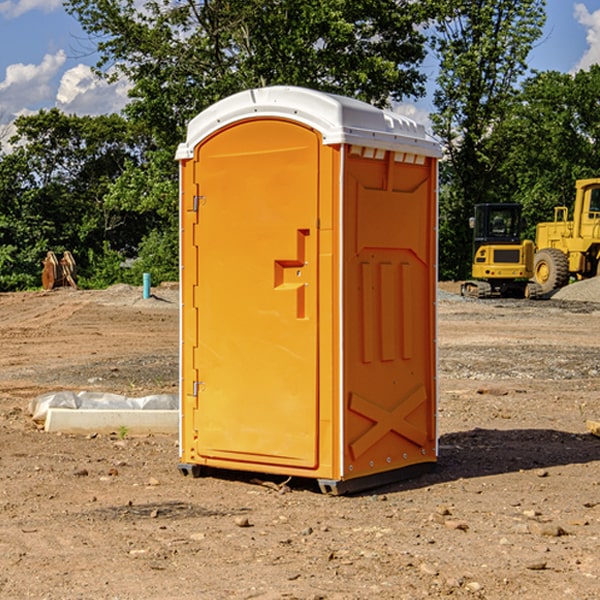 can i customize the exterior of the portable toilets with my event logo or branding in Romney IN